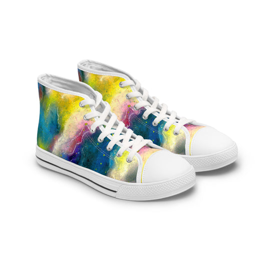 Women's High Top Sneakers — Colorful Galaxy Watercolor Print