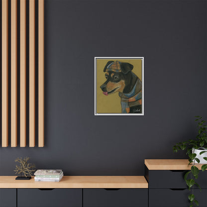 Small Chihuahua Dog in Hat Framed Wall Art