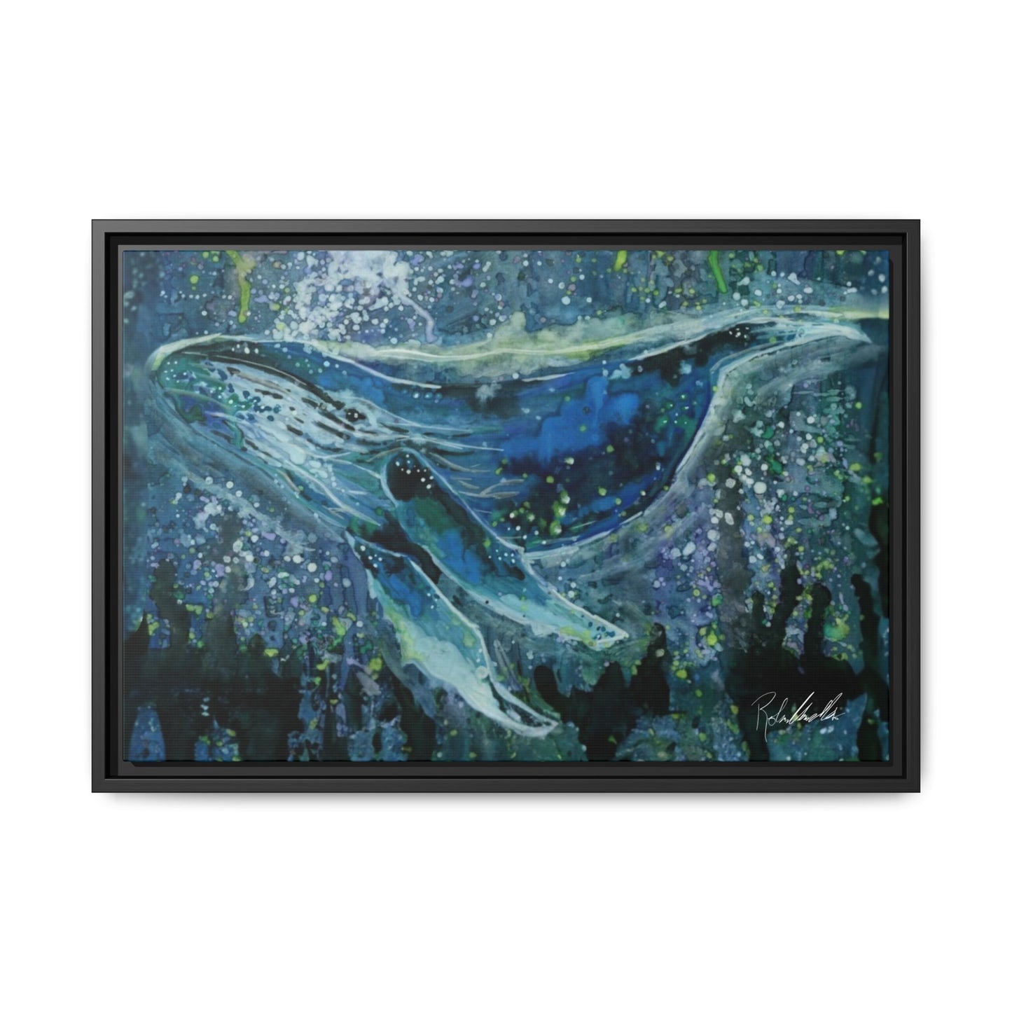 Watercolor Whale Framed Wall Art