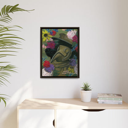 Plague Doctor and Raven Framed Wall Art