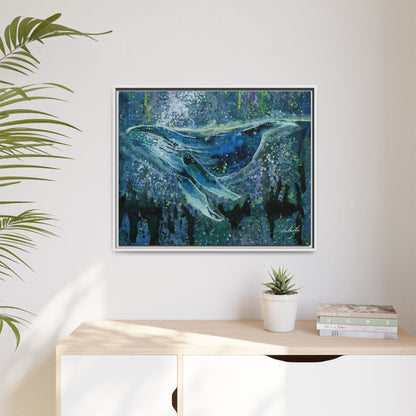 Watercolor Whale Framed Wall Art