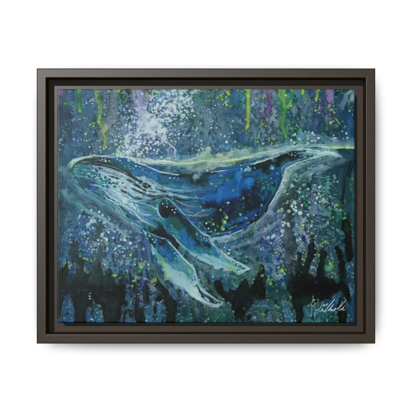 Watercolor Whale Framed Wall Art