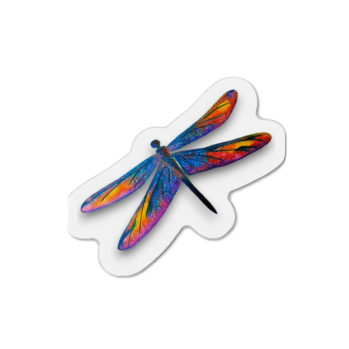 Dragonfly Cut Magnets  Custom Shape, 5 Sizes, Vinyl Material for Outdoor Use, Flexible and Durable, Black Backing - Home Decor Refrigerator Magnets