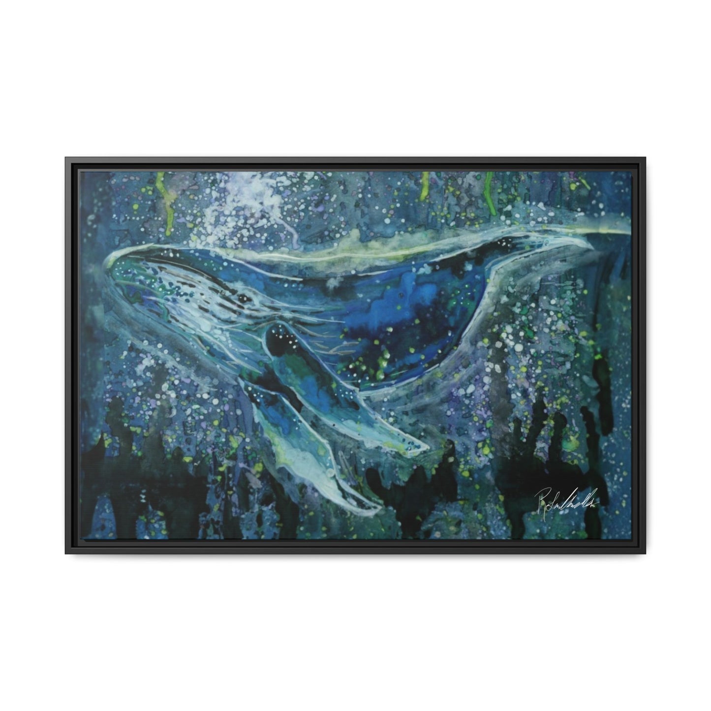 Watercolor Whale Framed Wall Art