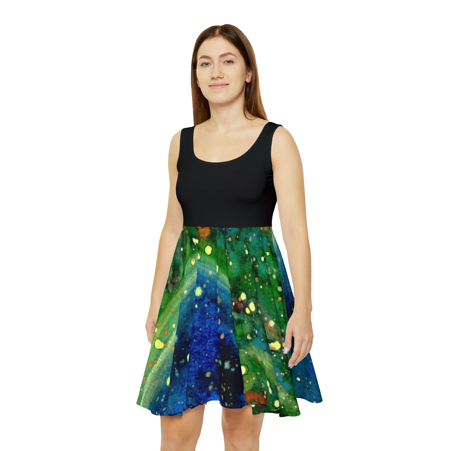 Blue Planet Galaxy Women's Skater Dress (AOP)