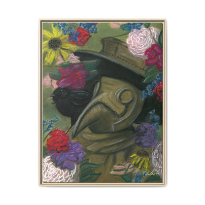 Plague Doctor and Raven Framed Wall Art