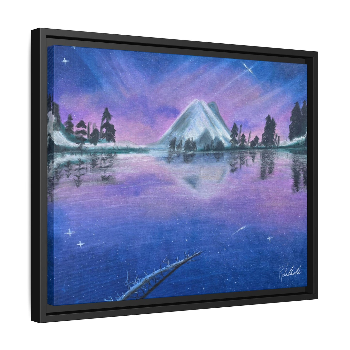Purple Sky Over Lone Mountain Framed Wall Art