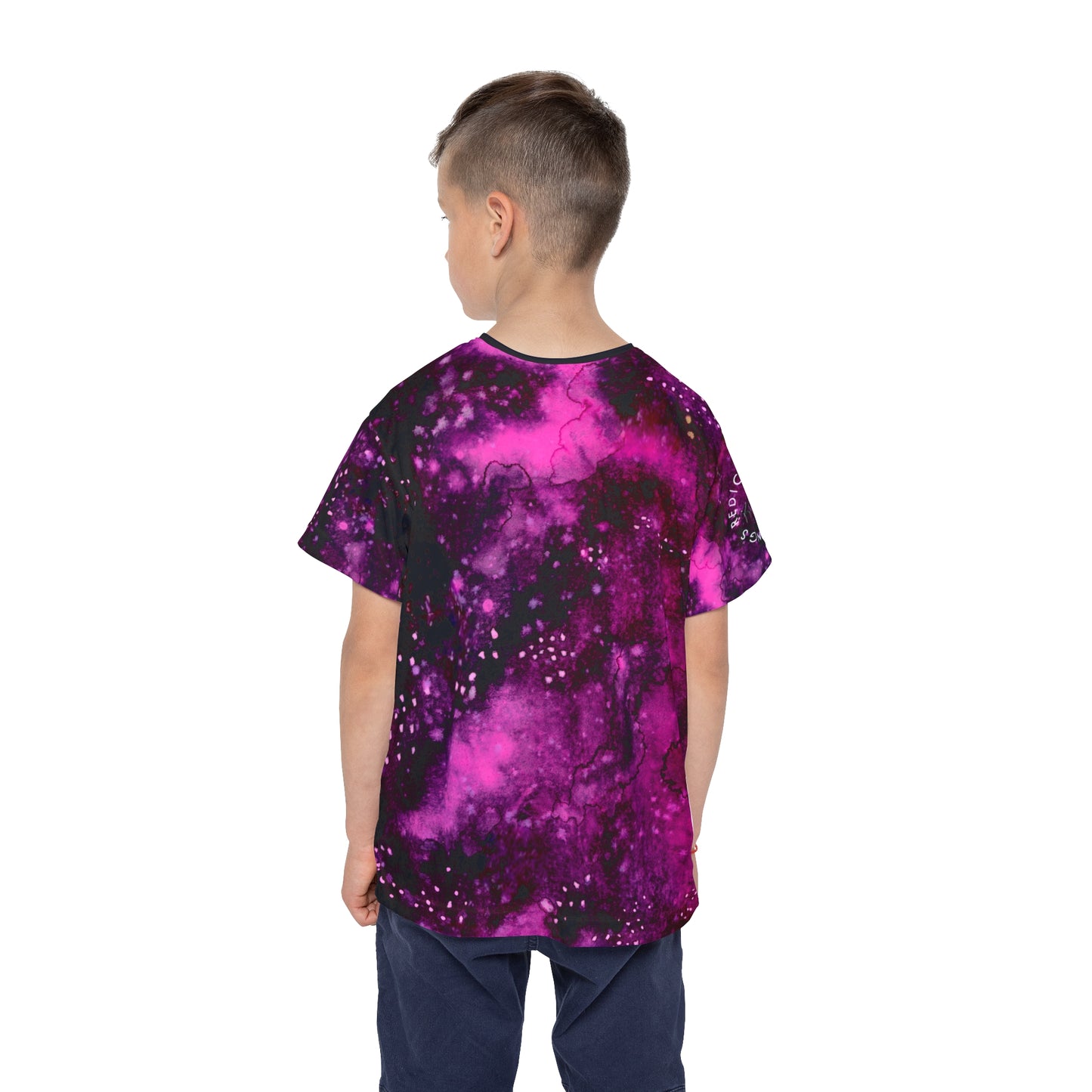 Rose Colored Galaxy Kids Sports Jersey (AOP)