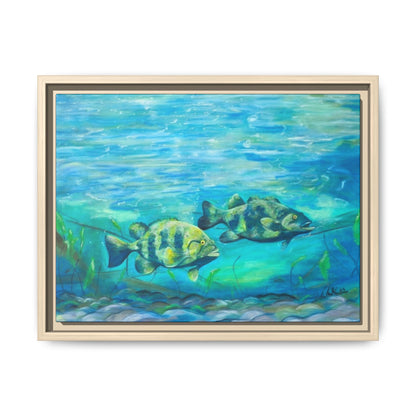 Framed Matte Canvas - Underwater Fish Scene
