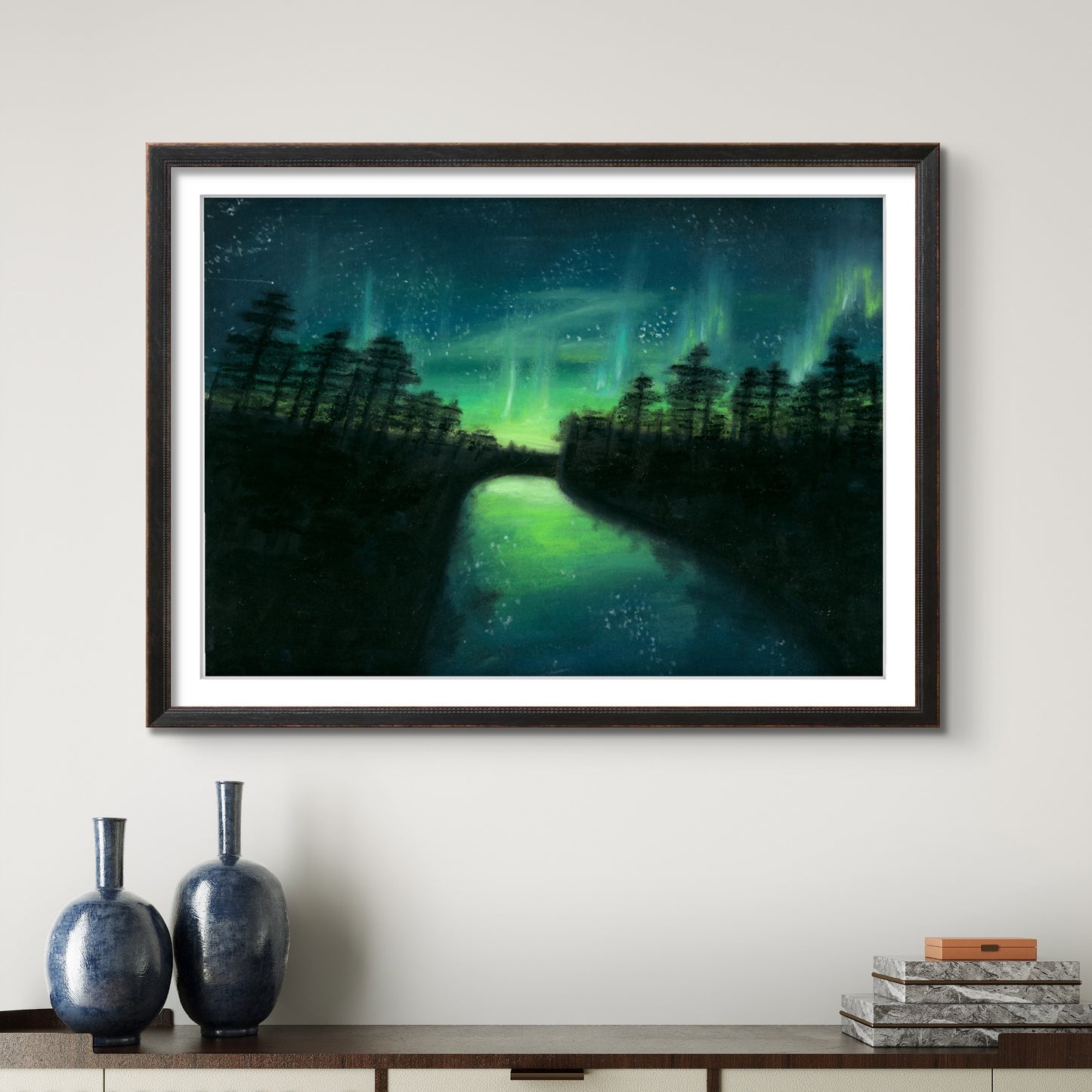 Aurora Borealis Northern Lights Forest 8x10 Museum Grade Fine Art Print