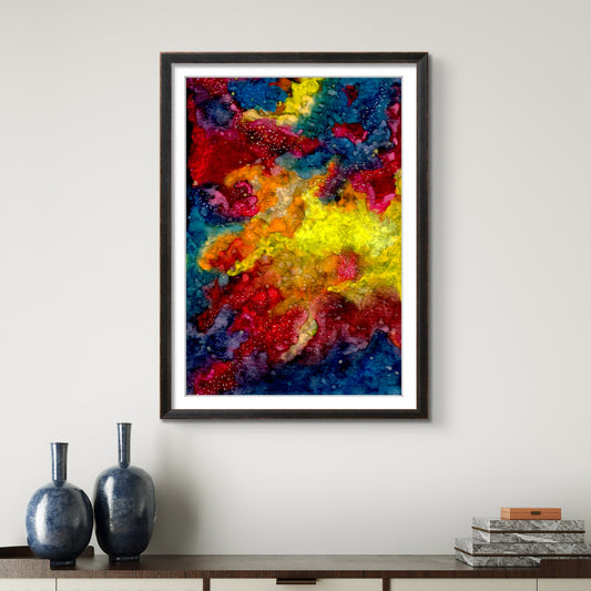 Yellow, Red and Blue Sunset Clouds in Space - Galaxy 8x10 Museum Grade Fine Art Print