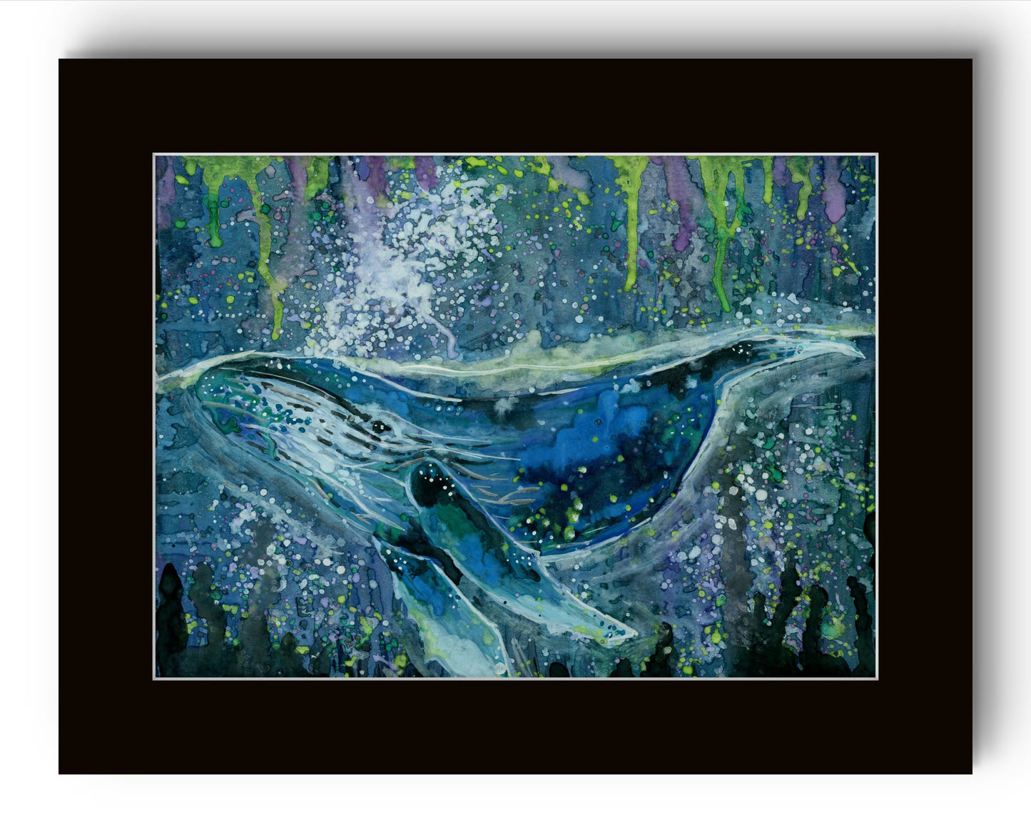 Abstract Blue Whale in the Ocean 8x10 Museum Grade Fine Art Print