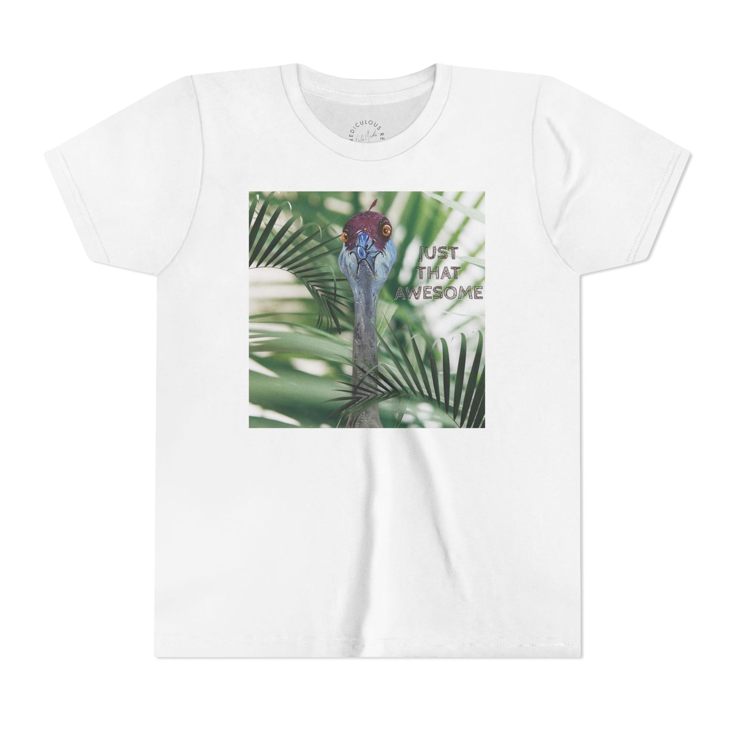 Youth Tee — 'Just That Person' Tropical Bird Graphic