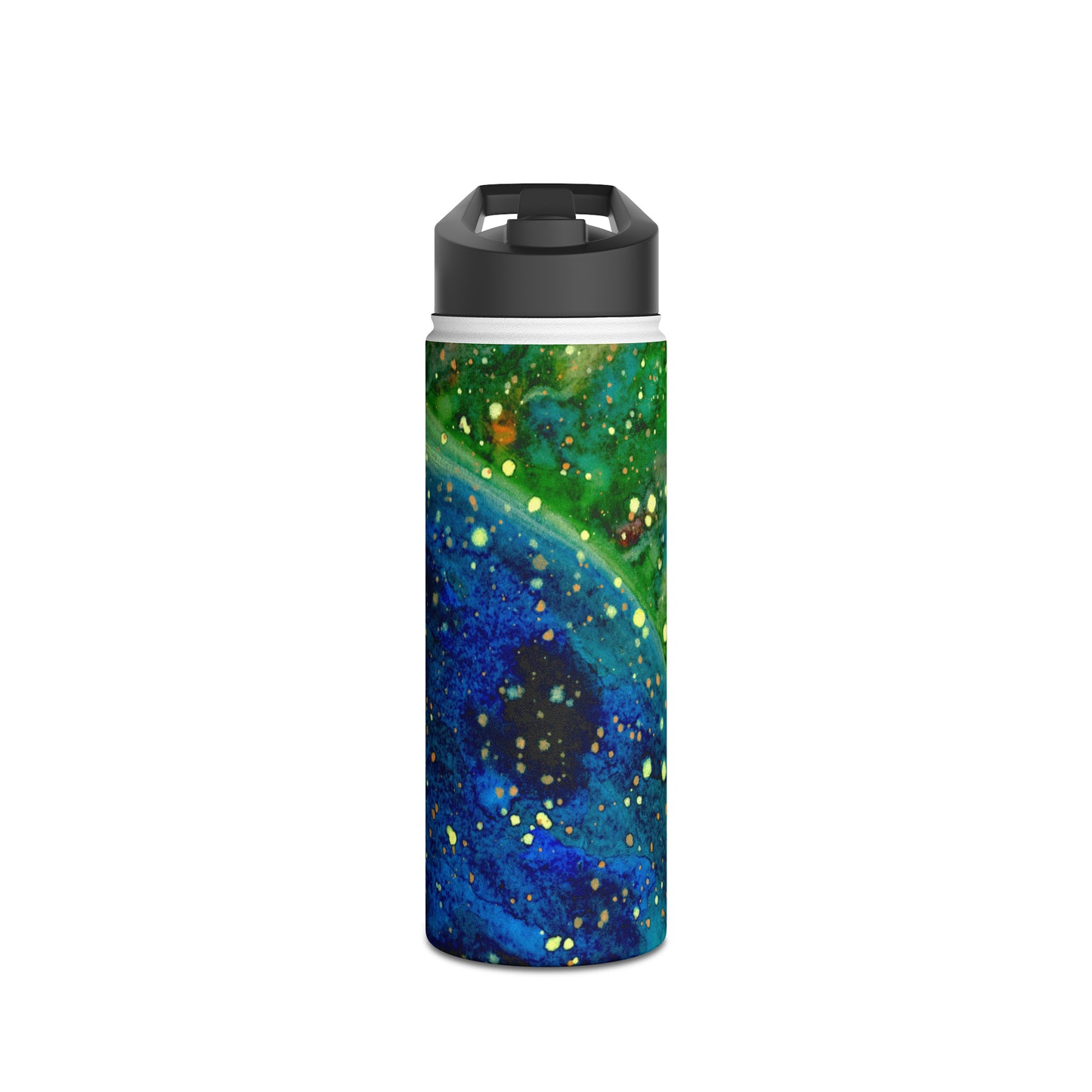 Blue Planet Galaxy Stainless Steel Water Bottle, Standard Lid