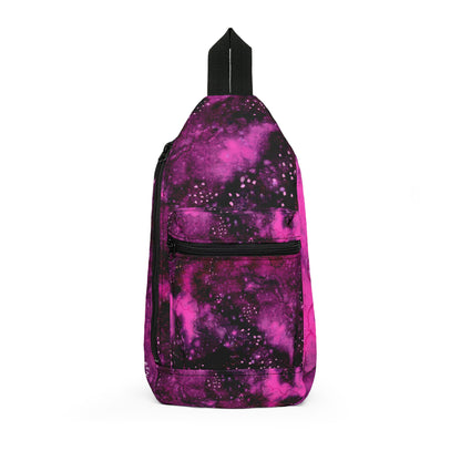 Pink Galaxy Sling Bag – Cosmic Tie-Dye Crossbody for Travel & Everyday