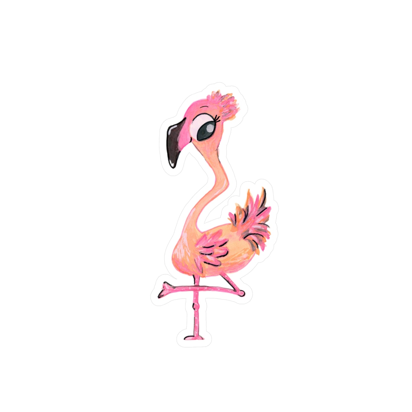 Flamingo-7 Kiss-Cut Vinyl Decals Water, Scratch & UV-Resistant Satin Finish Vinyl Sticker with Removable Adhesive