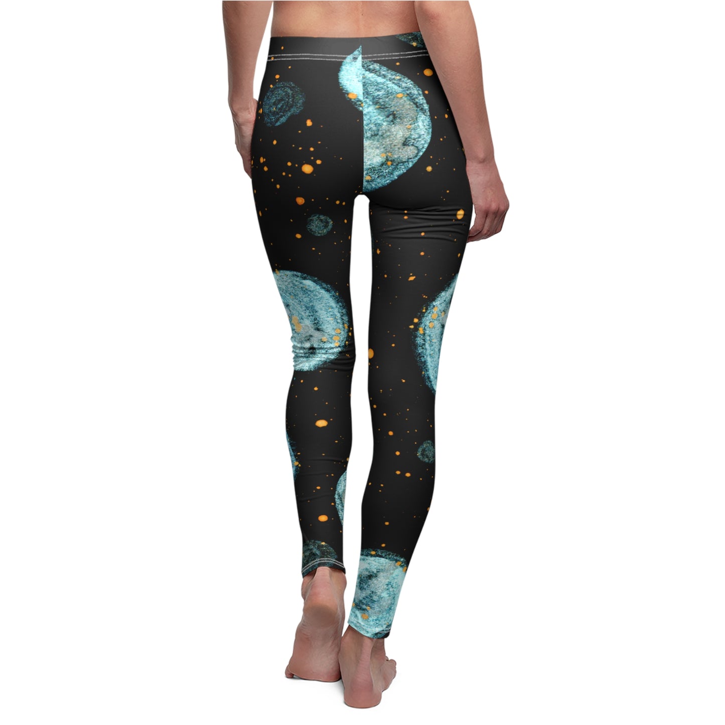 Little Blue Planets Galaxy Women's Cut & Sew Casual Leggings (AOP)