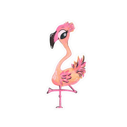 Flamingo-7 Kiss-Cut Vinyl Decals Water, Scratch & UV-Resistant Satin Finish Vinyl Sticker with Removable Adhesive