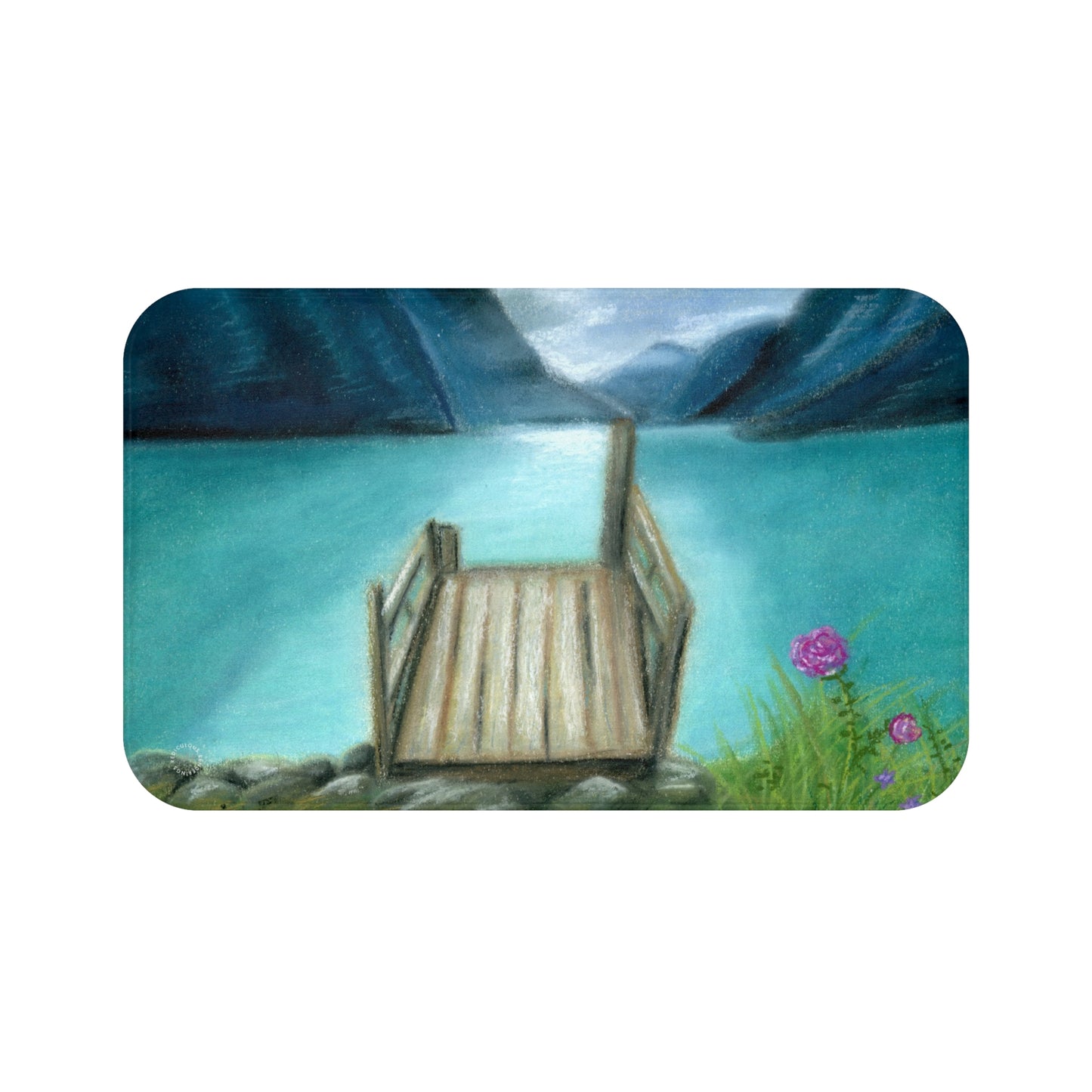 Misty Lake Morning Bath Mat