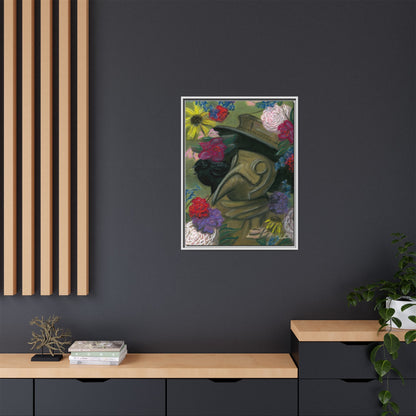 Plague Doctor and Raven Framed Wall Art