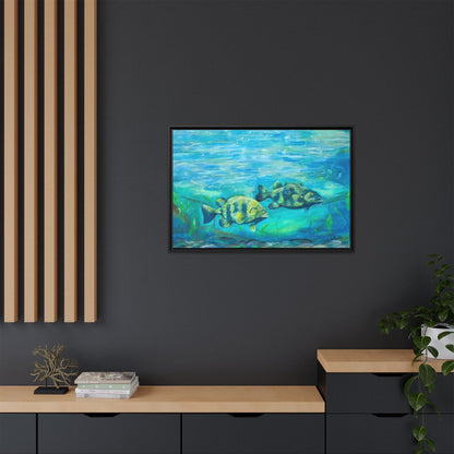 Framed Matte Canvas - Underwater Fish Scene