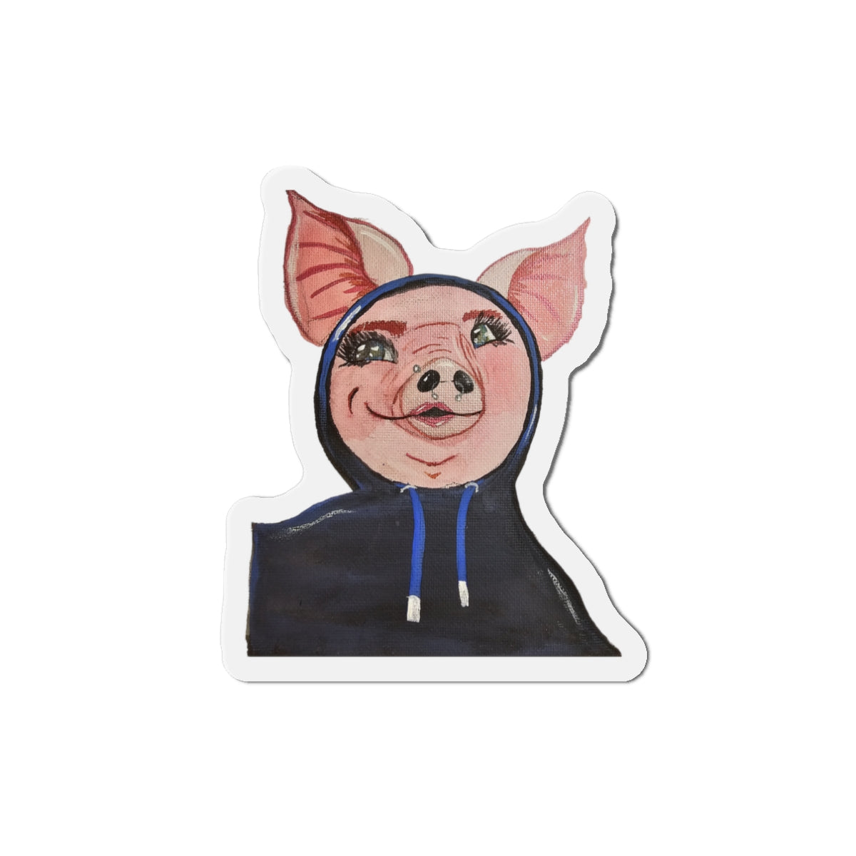 Hoodie Pig Die-Cut Magnets  Custom Shape, 5 Sizes, Vinyl Material for Outdoor Use, Flexible and Durable, Black Backing - Home Decor Refrigerator Magnets