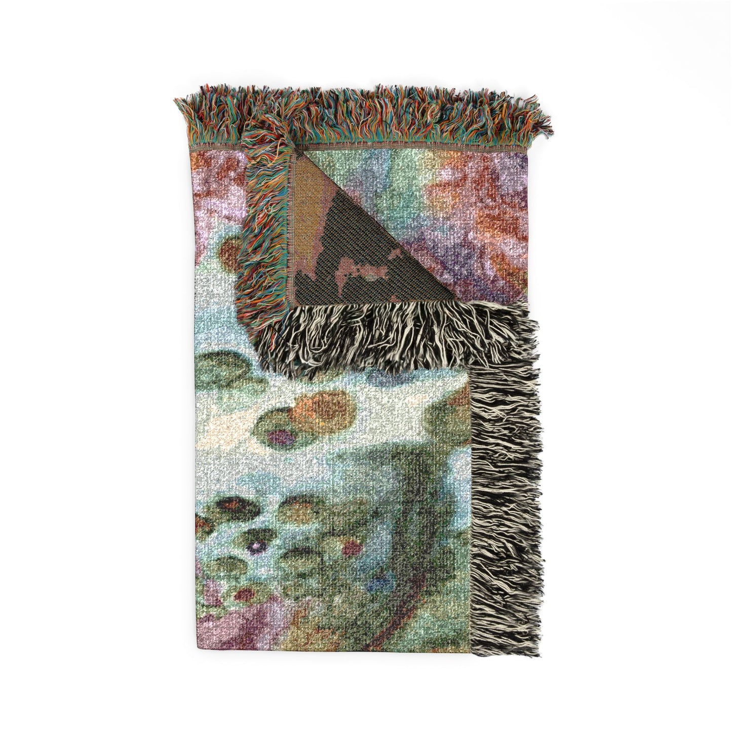 Scenic Floral Woven Throw Blanket — Vintage Garden Tapestry