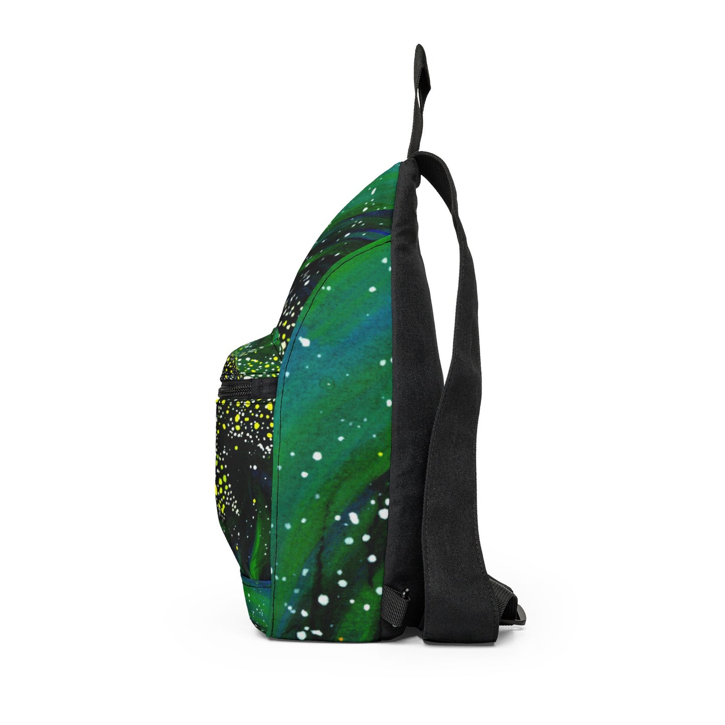 Galaxy Swirl Sling Bag — Green Nebula Crossbody Pack