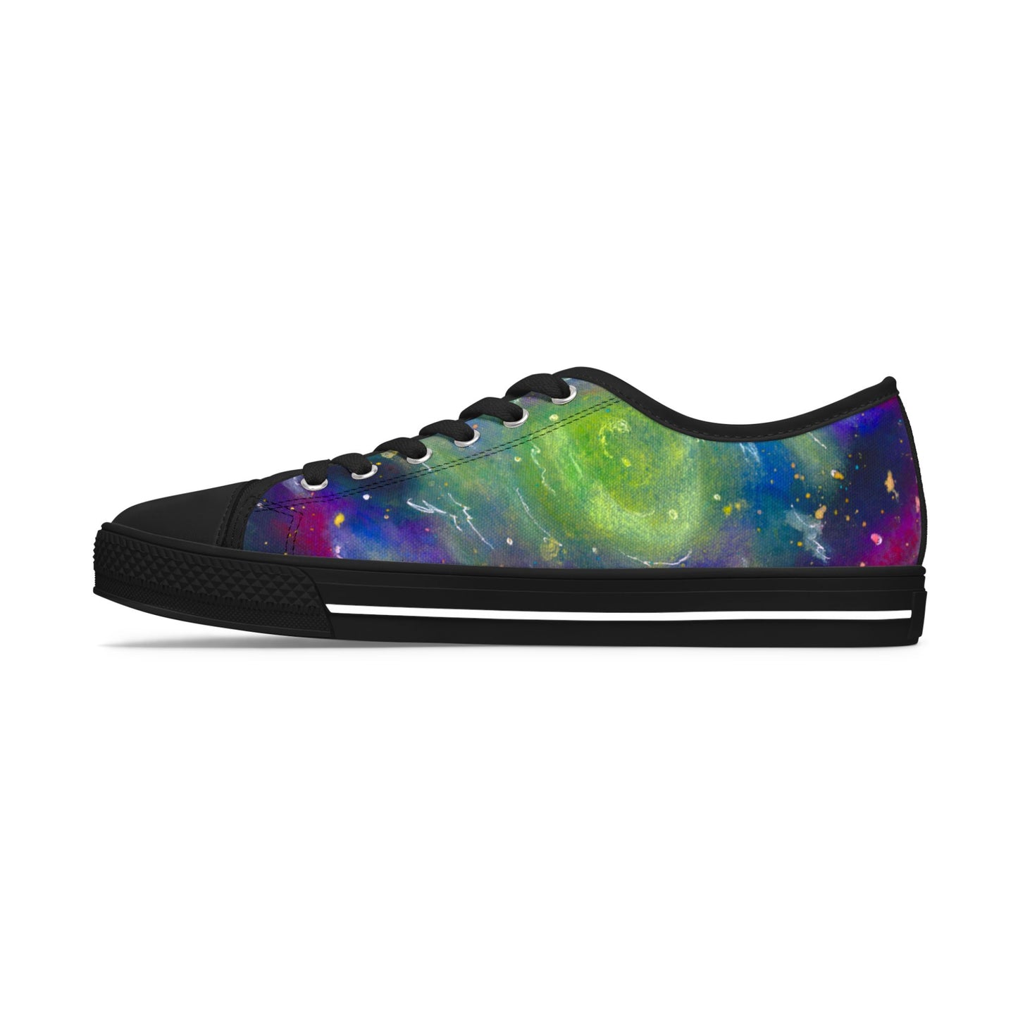 Women's Galaxy Art Low Top Sneakers — Colorful Nebula Canvas Shoes