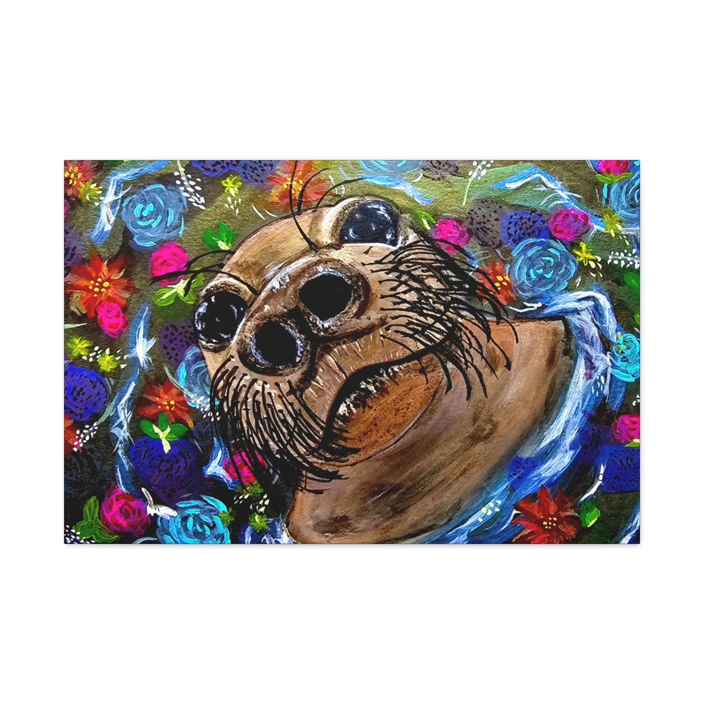 Flower Seal Canvas Gallery Wraps