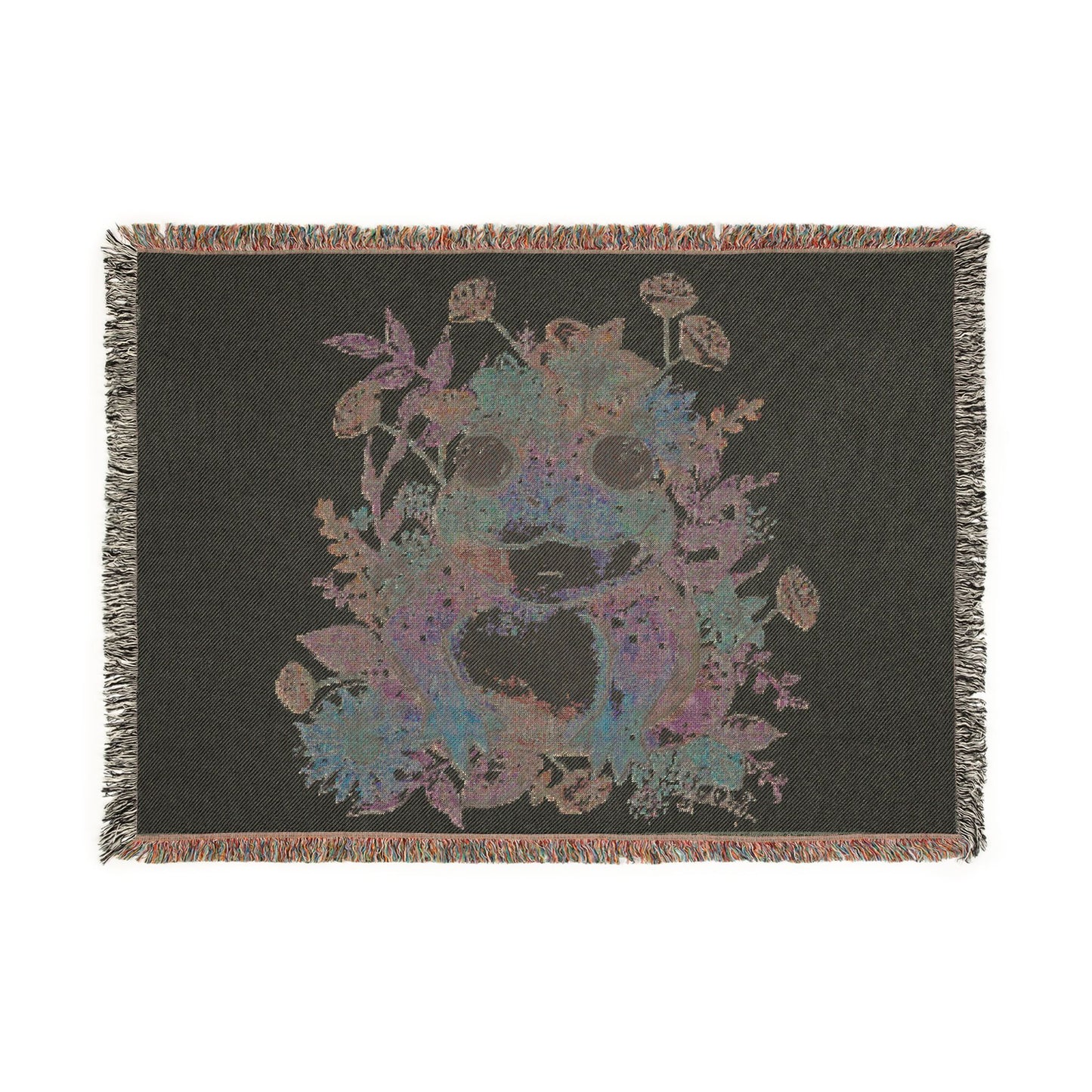 Frog Floral Woven Blanket