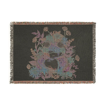 Frog Floral Woven Blanket