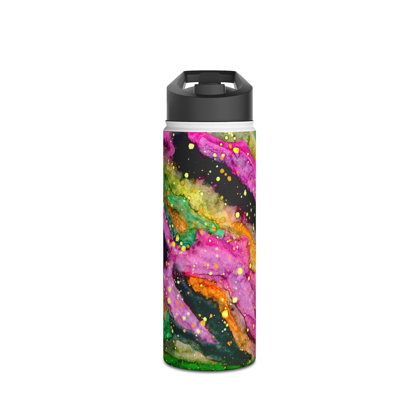 Neon Galaxy Stainless Steel Water Bottle, Standard Lid