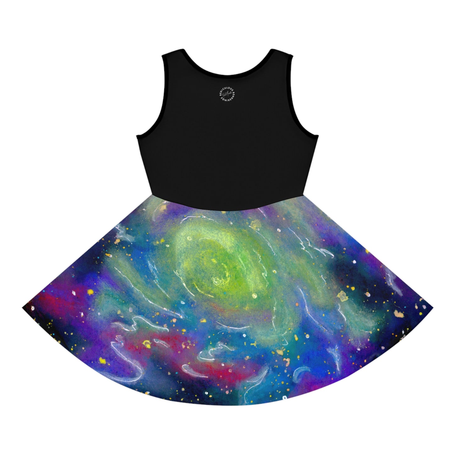 Rainbow Vortex Galaxy Girls' Sleeveless Sundress (AOP)