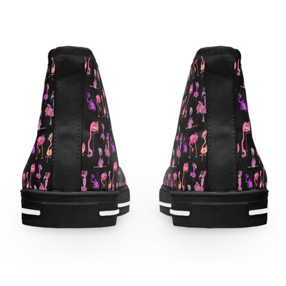 High Top Sneakers — Pink & Purple Flamingo Pattern (Women’s)