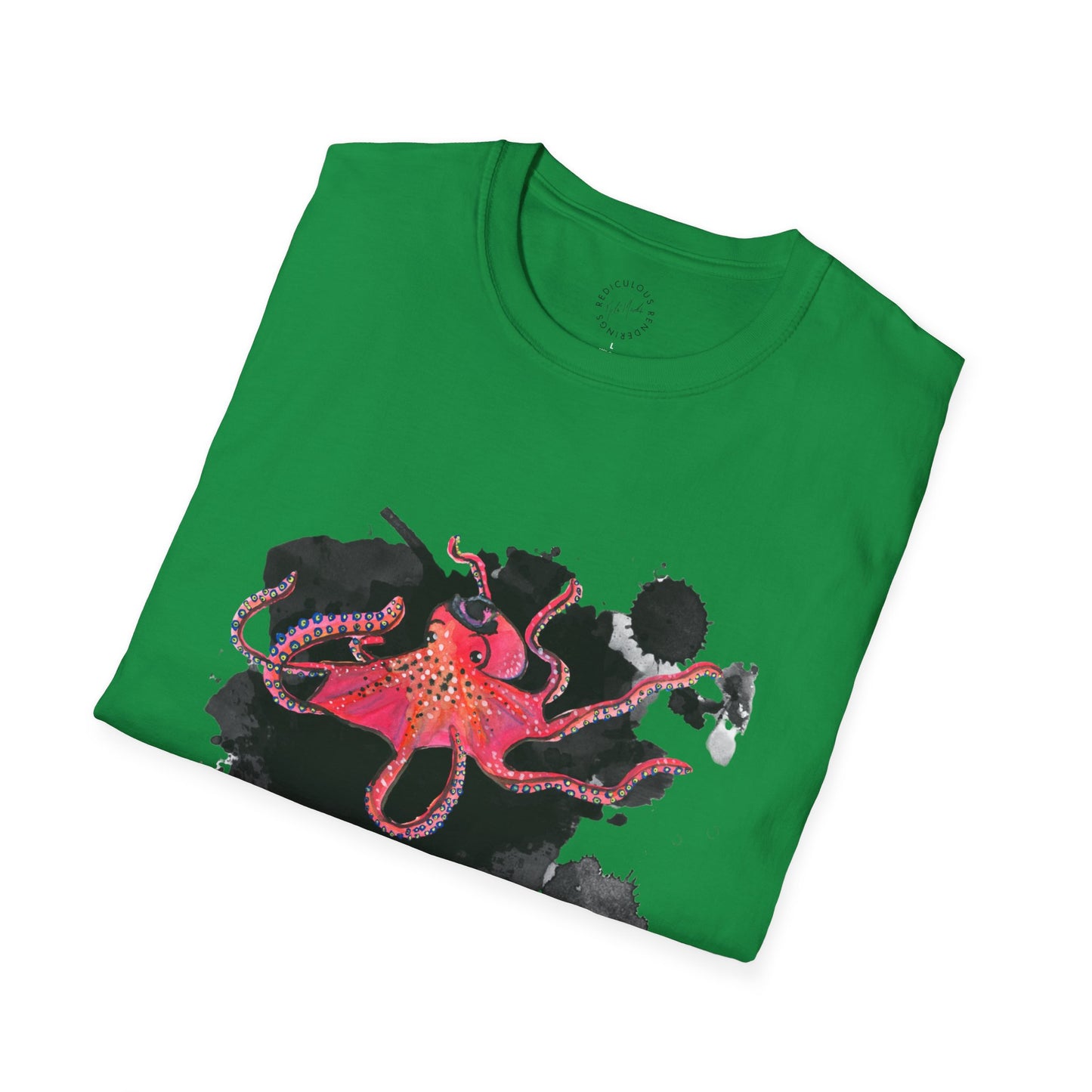 Octopus Ink Blot Unisex Softstyle T-Shirt