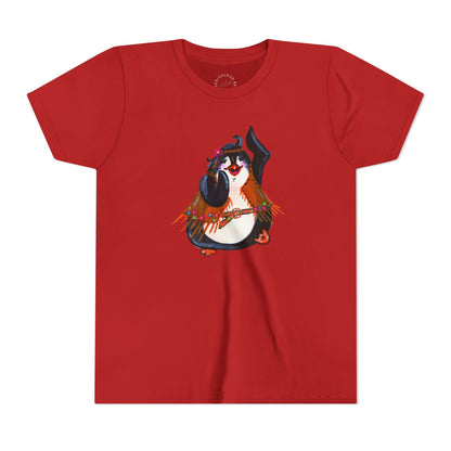 Kids Dancing Penguin Tee — Cute 60s Retro Penguin Graphic Youth T‑Shirt