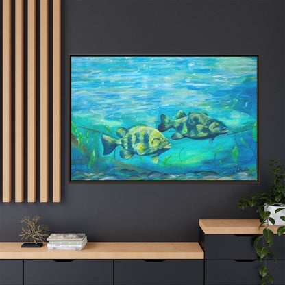 Framed Matte Canvas - Underwater Fish Scene