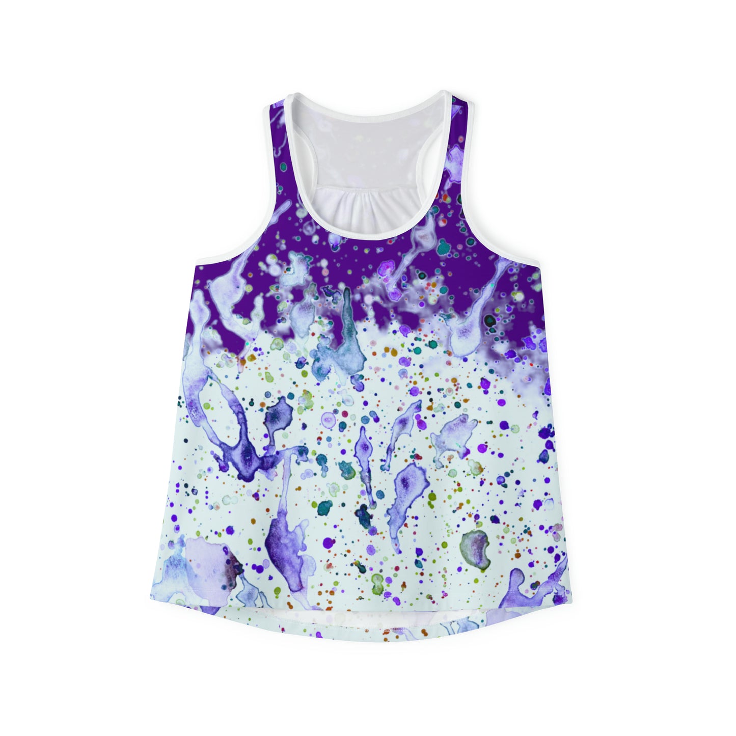 Purple Color Splash Women's Tank Top (AOP)