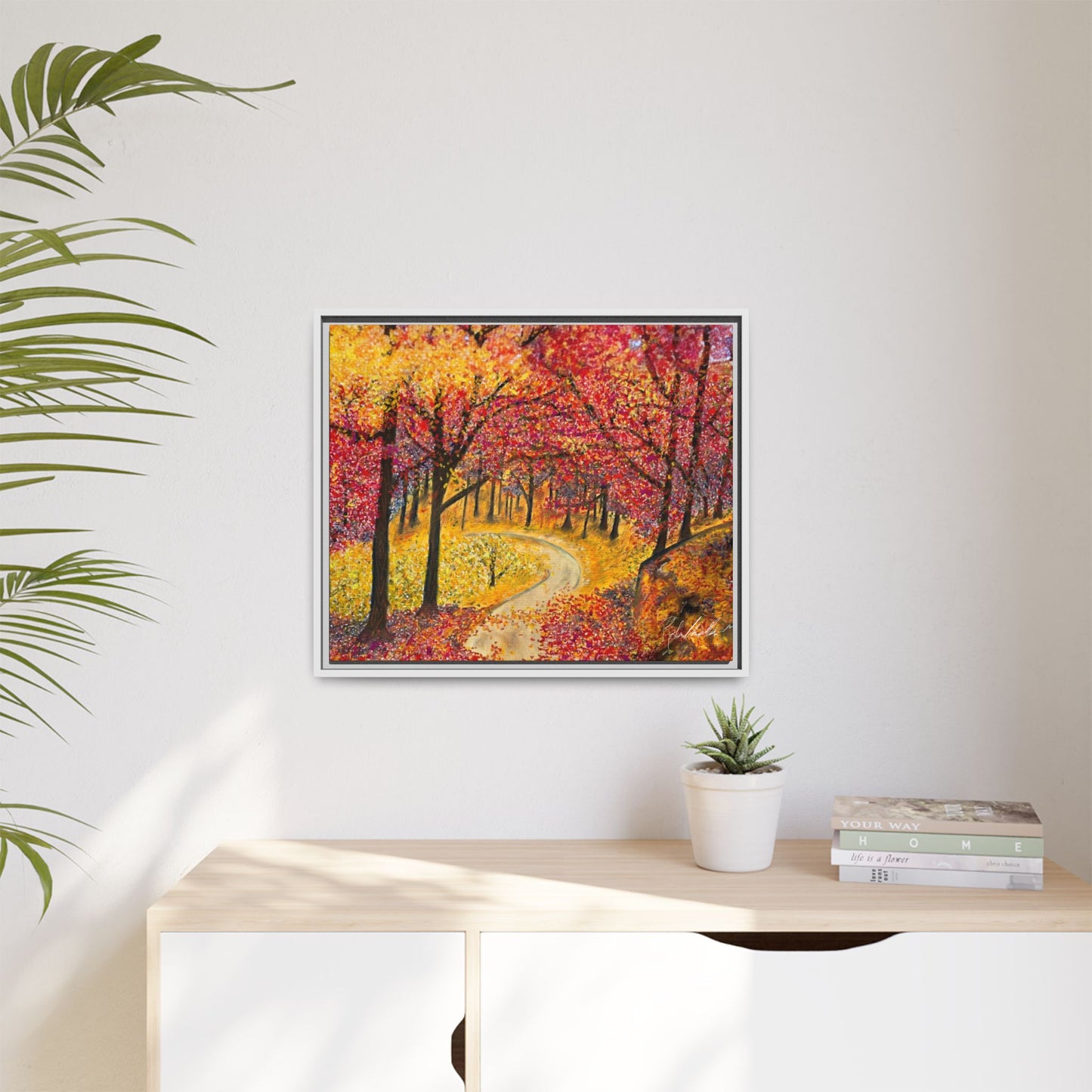Vibrant Fall Forest Framed Wall Art
