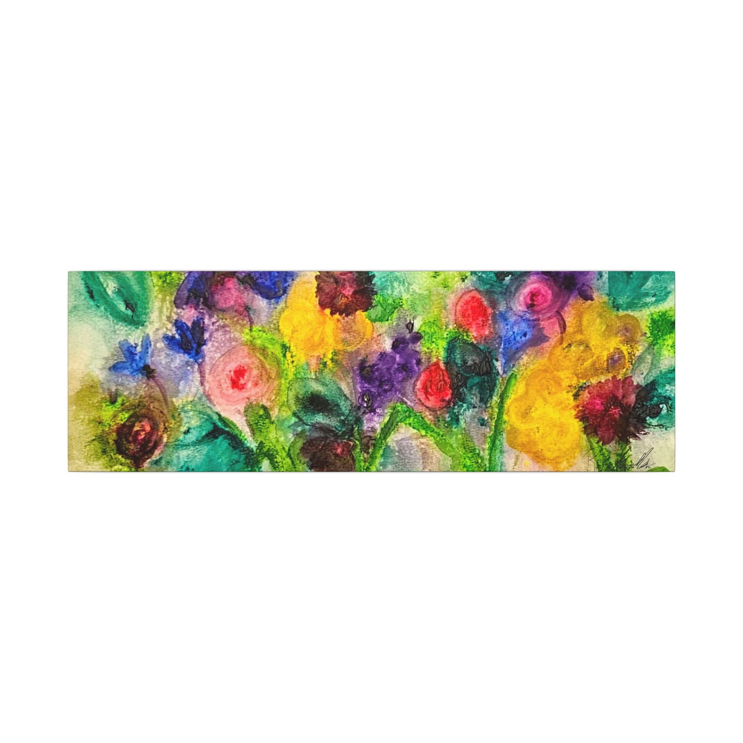 Abstract Flowers Canvas Gallery Wrap