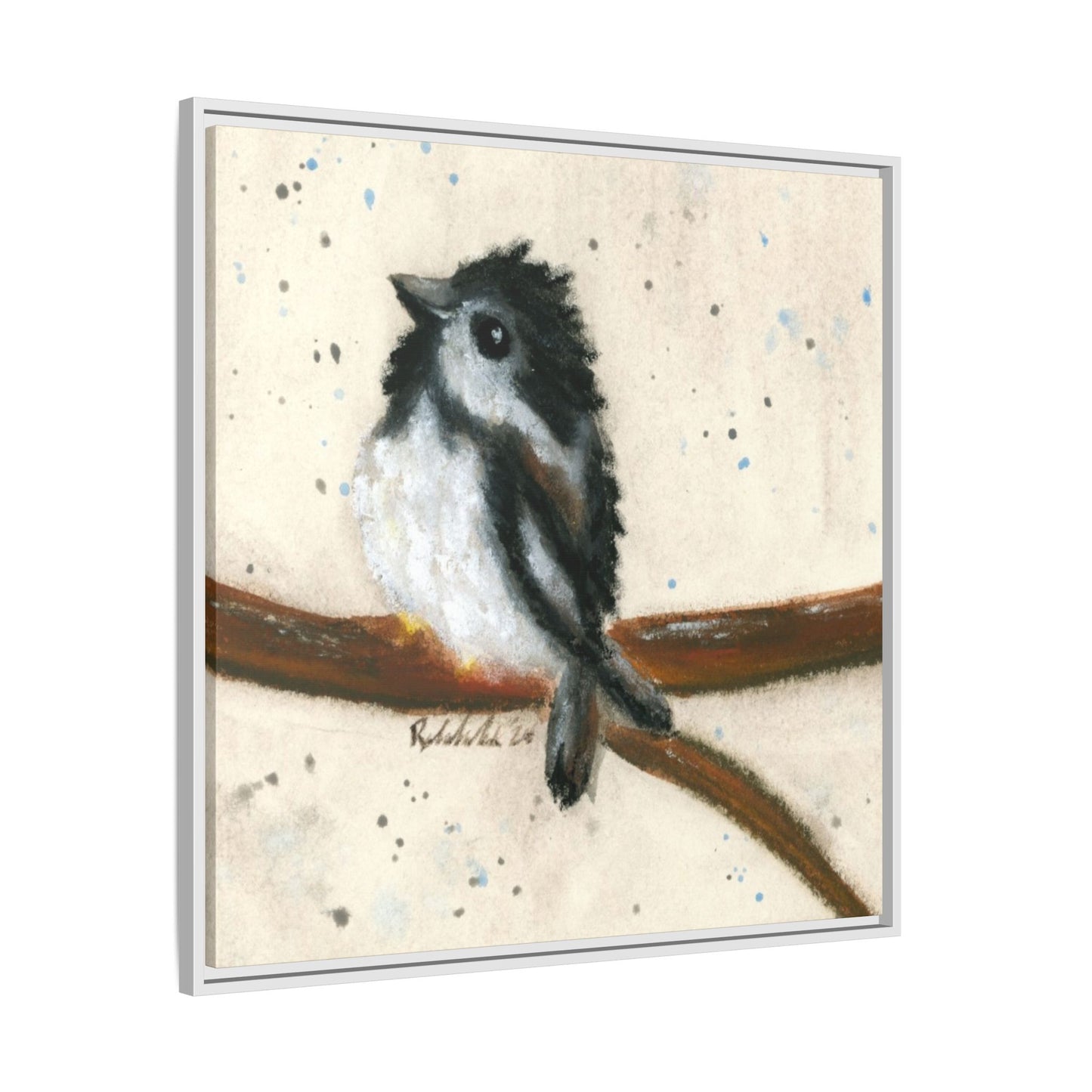 Black Finch Bird Framed Wall Art