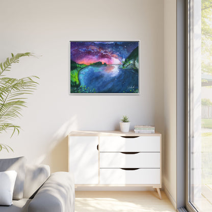 Watercolor Sunset Lake Framed Wall Art