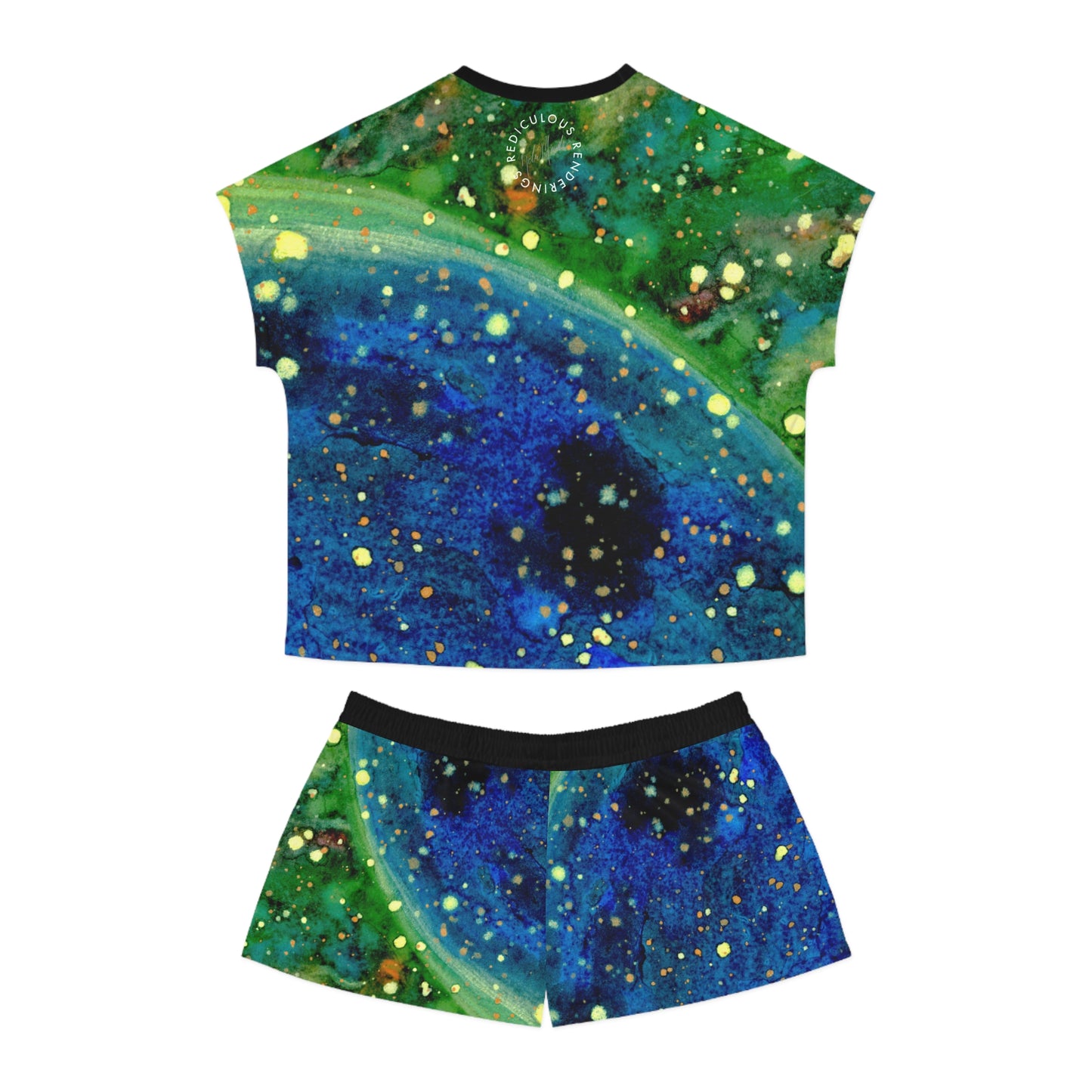 Blue Planet Galaxy Women's Short Pajama Set (AOP)