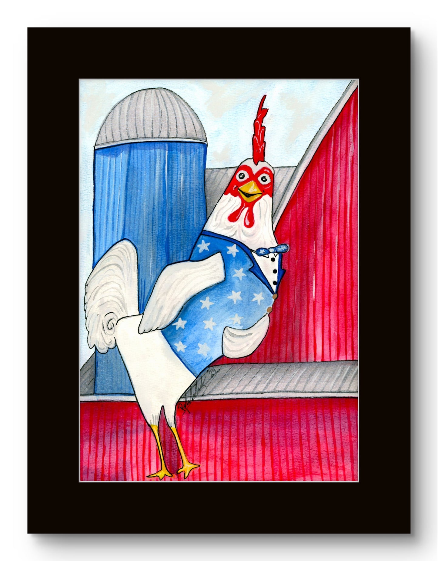 Branson Missouri Patriotic Chicken 8x10 Museum Grade Fine Art Print