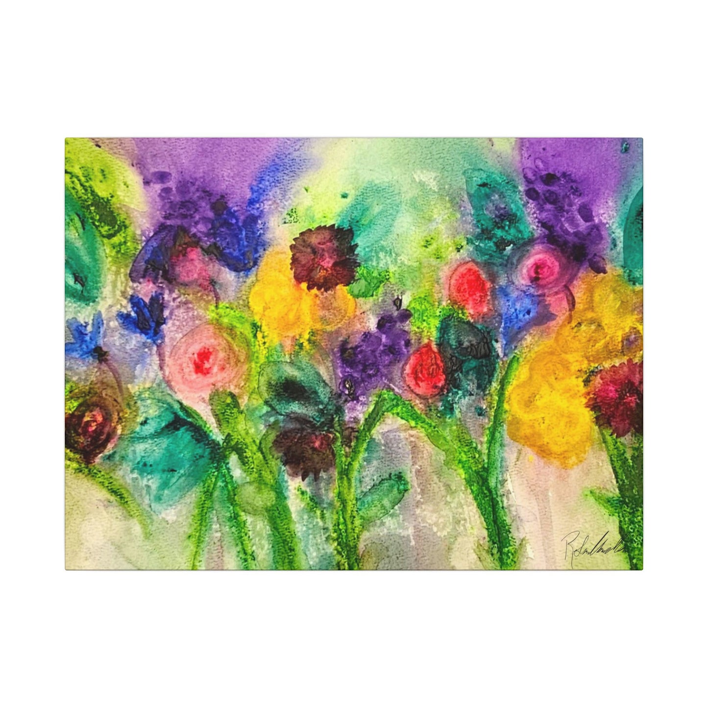Abstract Flowers Canvas Gallery Wrap