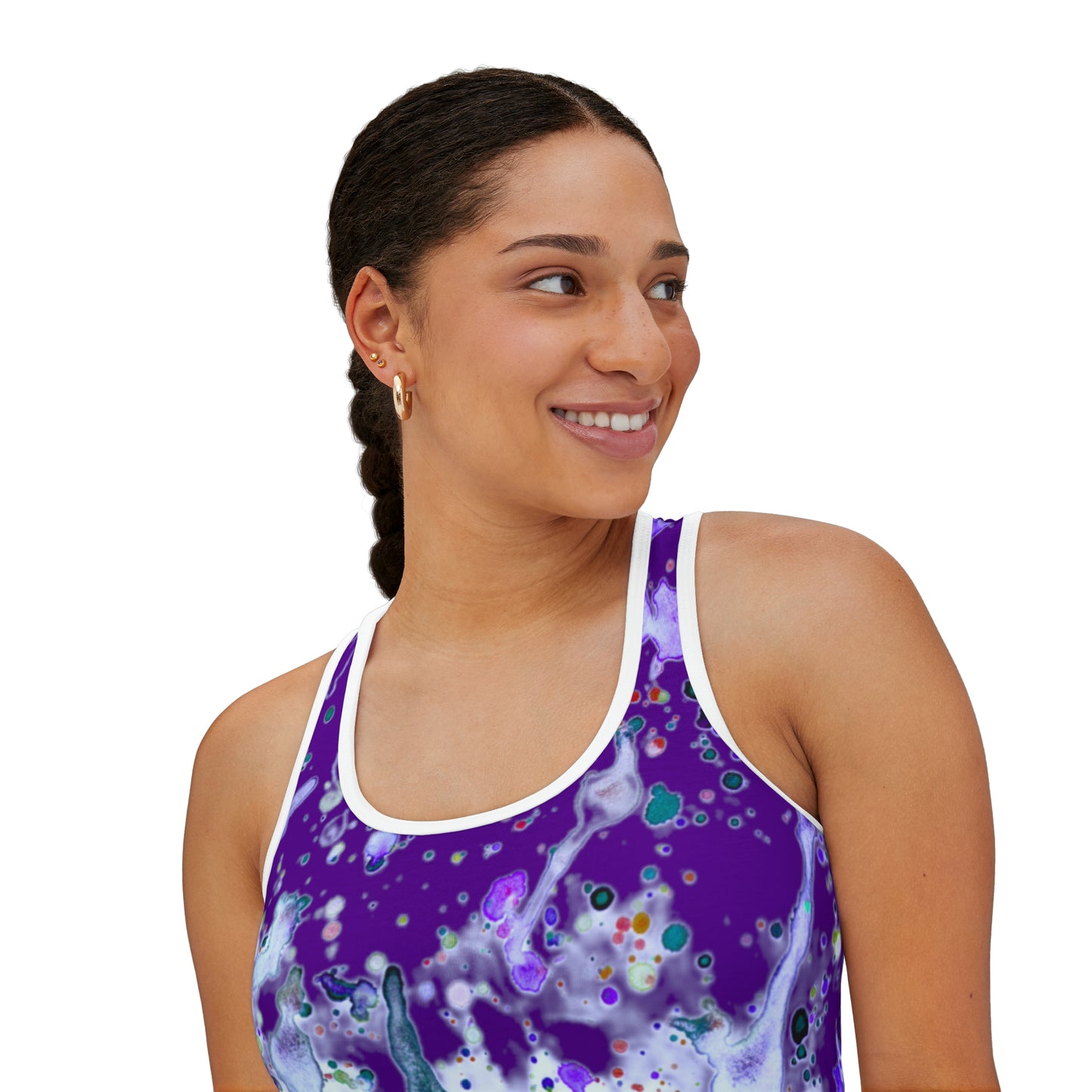 Purple Color Splash Women's Tank Top (AOP)