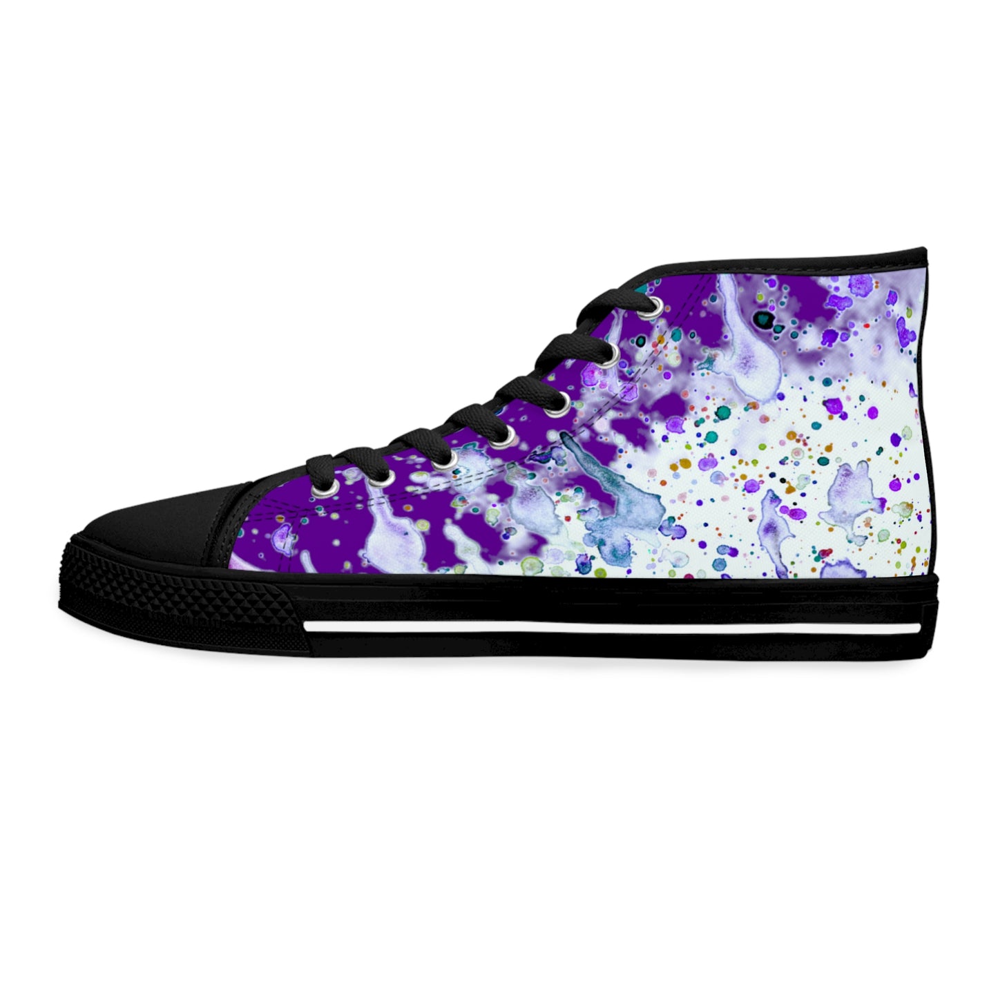 Purple Color Splash Unisex Classic High Top Sneakers