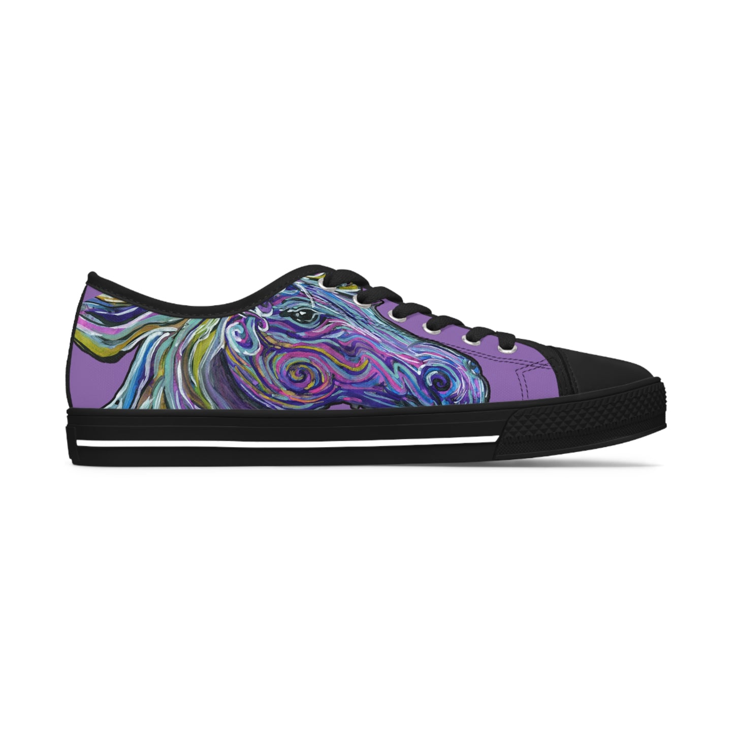 Purple Abstract Horse Unisex Low-Top Sneakers