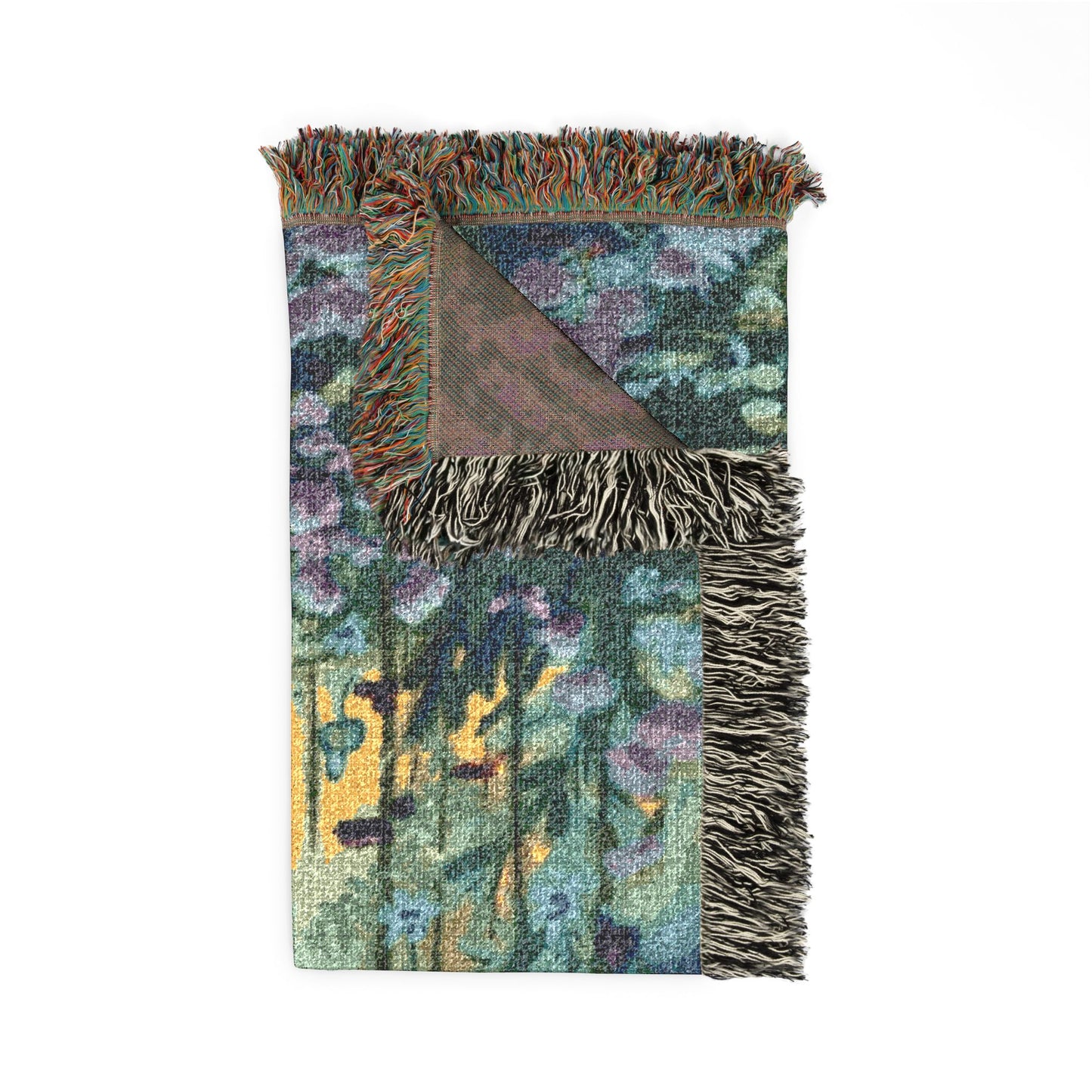 Starry Forest Woven Blanket — Cozy Moonlit Camping Throw